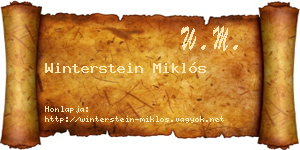Winterstein Miklós névjegykártya