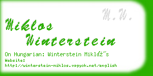 miklos winterstein business card